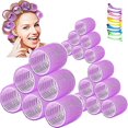 thumbnail image 1 of Newest Jumbo Hair Rollers, Self Grip Hair Curlers for Long Hair, 28Pcs Large Hair Roller Sets with Colored Clips, No heat Salon Hairdressing Curlers Rollers for Women (3 Size), 1 of 7