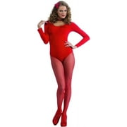 Secret Wishes Crew Neck Solid Color Leotard, Red, Small
