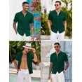 thumbnail image 5 of COOFANDY Mens Knitted Polo Shirt Summer Button Up Shirts Short Sleeve Casual Crochet Shirt Big and Tall Dress Shirts Beach Wedding Attire, 5 of 6