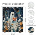 thumbnail image 5 of NEONWE Halloween Ghost Shower Curtain Cute Watercolor Floral Fall Forest Daisy Bathroom Shower Curtain Spooky Funny Rustic Art Home Decor, Waterproof Polyester Fabric with Hooks, 72Lx60W Inches, 5 of 6