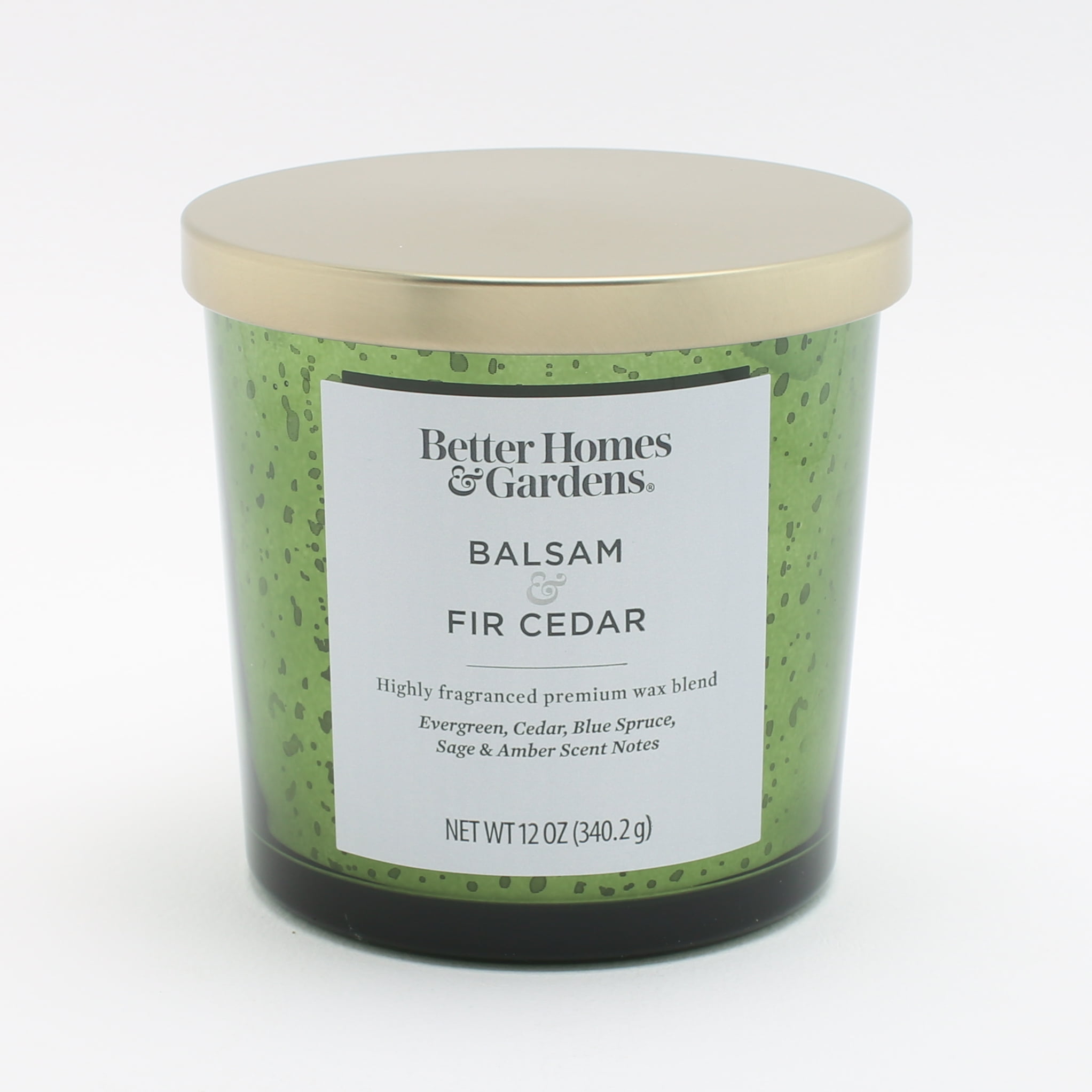 Better Homes & Gardens 12oz Balsam & Fir Cedar Scented Single-Wick Mercury Jar Candle