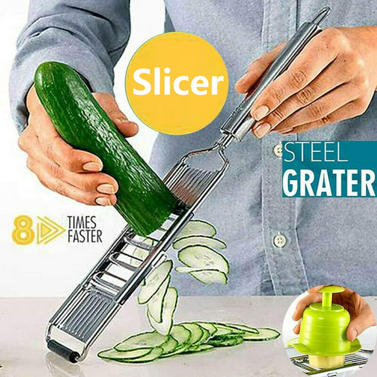 Yirtree Multi-Purpose Vegetable Slicer Set,Stainless Steel Cheese