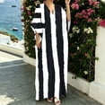 thumbnail image 5 of Dvprdro Womens Boho V Neck Color Blocked 3/4 Sleeve Side Slit Loose A Line Maxi Dress Casual Beach, 5 of 8
