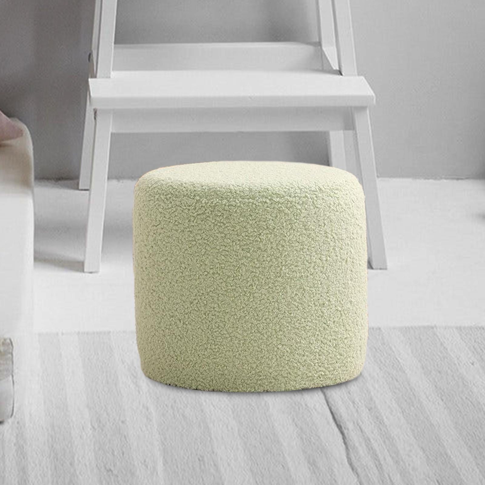 Foot Rest Stool Sofa Tea Stool Seat Chair, Stable Footstool Bench, Small Cylinder Stool for Apartment Entryway Nursery Bedroom Living Room green