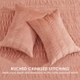 thumbnail image 5 of EVERGRACE Velvet Quilt Queen Size, Luxury Velvet Bedding Set, Ultra Soft Ruched Quilt Sets, Lightweight Comforter Vintage Textured Bedspread Coverlet with 2 Shams for All Season, Pink Clay, 5 of 8