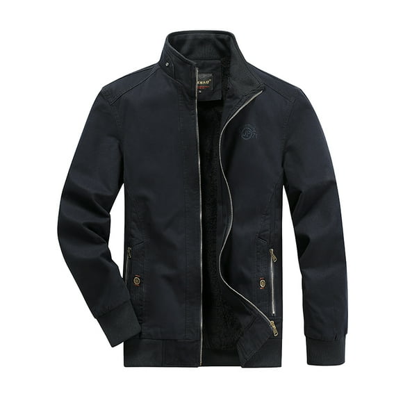 OmicGot Veste d'Automne pour Homme en Coton Décontractée Unie Mince Mode Rétro Veste Chaude Vêtements de Haute Qualité Veste Manteau Trench pour Homme