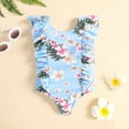 FANDANIV Summer Toddler Girls Swimming Suit Ruffles Floral Prints One Piece Swimwear Beach