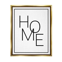 Stupell Industries Minimal Home Phrase Inspirational Painting Gold Floater Framed Art Print Wall Art, 17 x 21