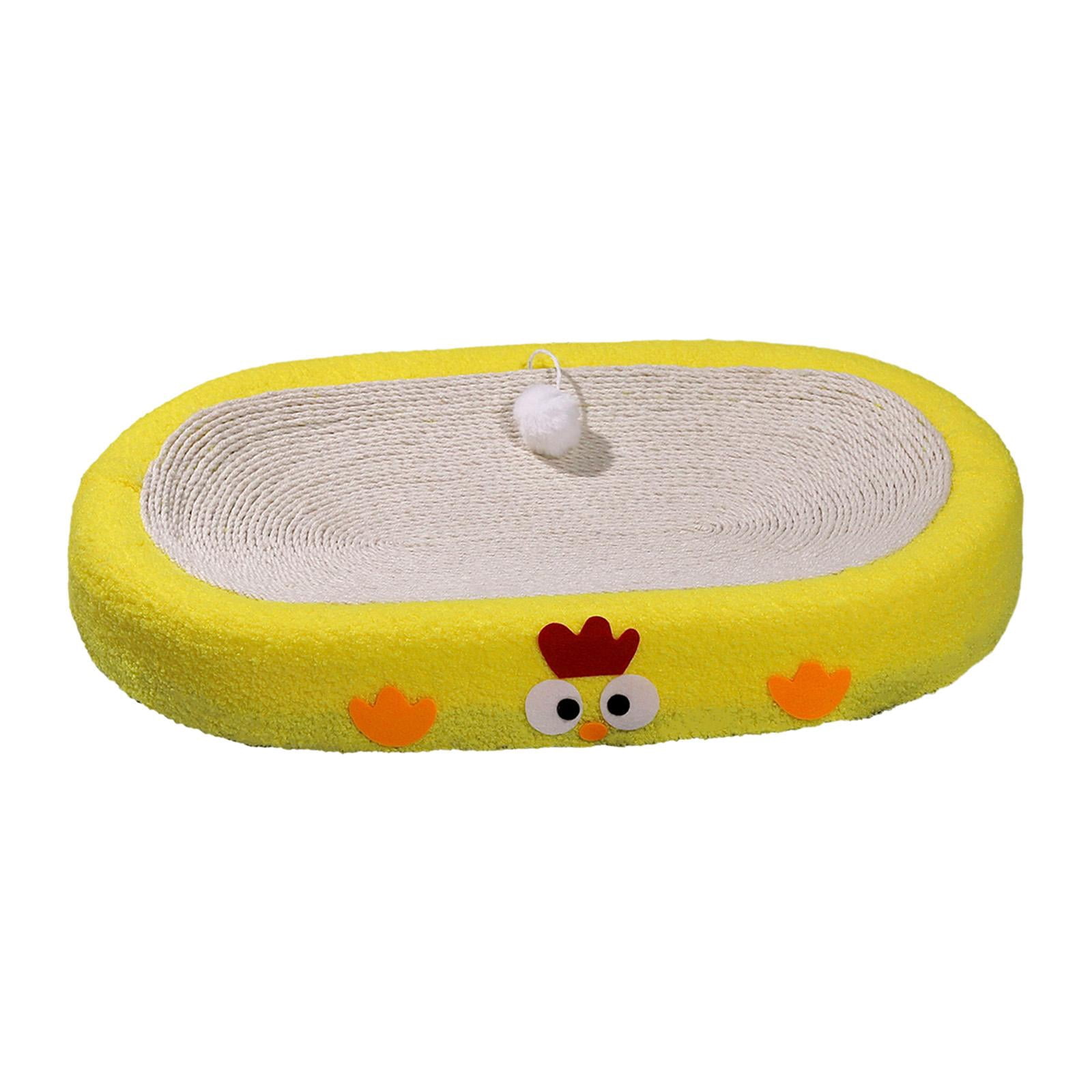 DOLITY Cat Scratch Pad Pet Gift Comfortable Durable High Dense Sisal Scratcer Board Yellow Oval