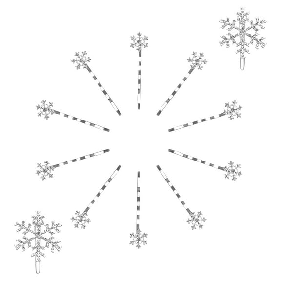 VORCOOL 12Pcs Snowflake Hair Bow Clip Multi Styling Women Elegant For Party Special Occasions