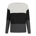thumbnail image 5 of Dgankt Fall Sweaters Knitted Sweater with Contrasting Color Splicing Round Neck Long Sleeved Pullover Top,Size S-3XL, 5 of 9