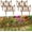 Full Rusted - 10.6inch Tall, variant on Decorative Cast Iron Garden Edging, 4 Pack Full Rusted Victorian Garden Edging Landscape Border, Vintage Metal Yard Stake Low Picket Fence, 11.8" Tall Outdoor Flower Bed Lawn Fence Panels