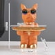 thumbnail image 4 of Escultura de perro, estatua de perro, bandeja de almacenamiento , figurita, organizador de escritorio artesanal, soporte para lves para el , Naranja B-naranja perfecl llavero de estatua de resina, 4 of 7