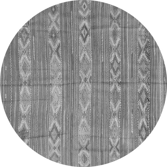 Ahgly Company Indoor Round Abstract Gray Contemporary Area Rugs, 4' Round