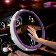 thumbnail image 4 of New Diamond Leather Steering Wheel Cover with Bling Bling Crystal Rhinestones, Universal Fit 15 Inch Car Wheel Protector for Women Girls, 4 of 8
