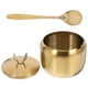 thumbnail image 3 of Azucarero de acero inoxidable con tapa y cuchara, tarro para condimentos de café, recipiente para especias, recipiente dorado para el hogar y la cocina, 3 of 7