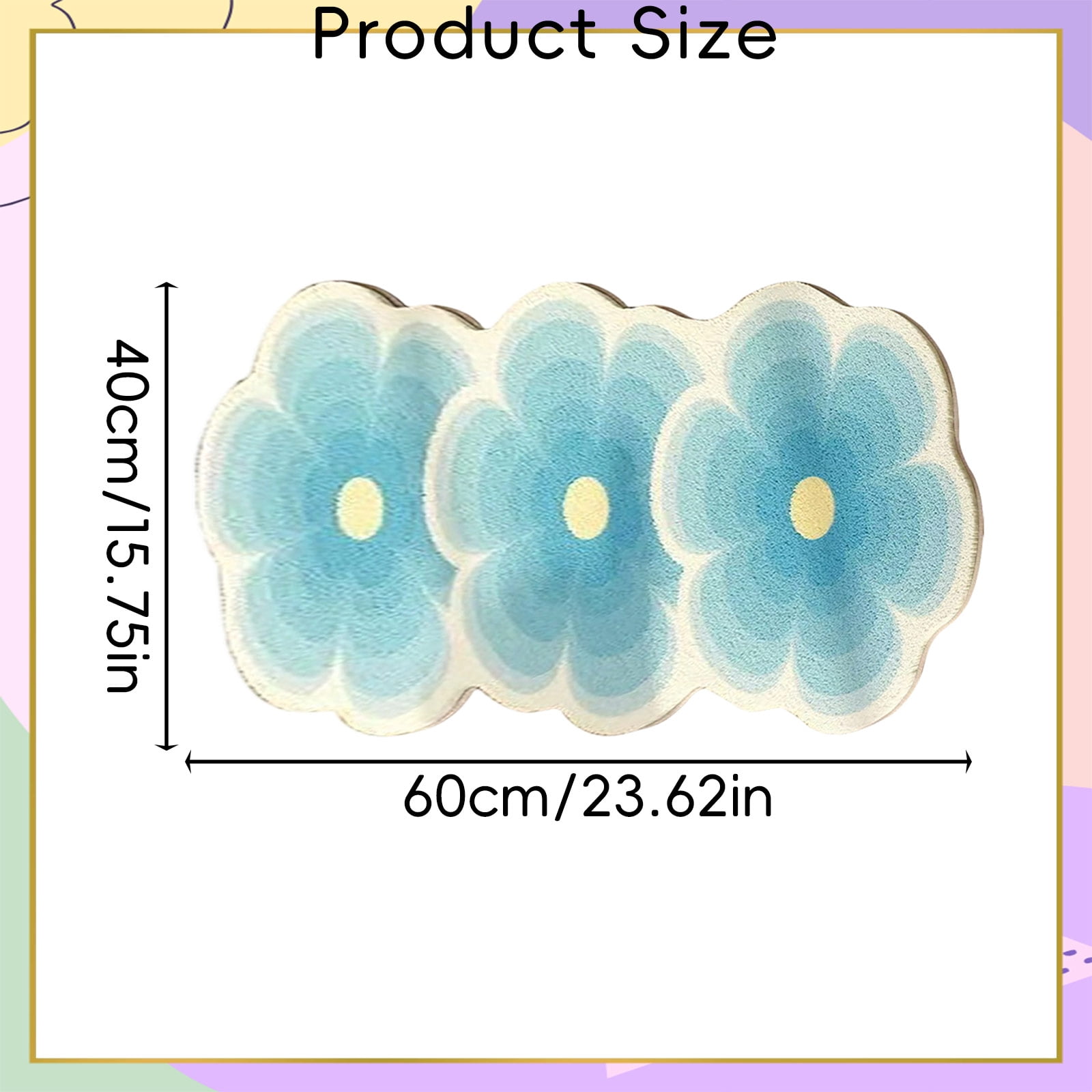 Flower Pattern Non Slip Washable Rugs Floor Mat Entryway Rug Non Slip Kitchen Floor Mats With Rubber Backing For Entrance Bedroom Bathroom Indoor Door Carpet For Home Light Blue
