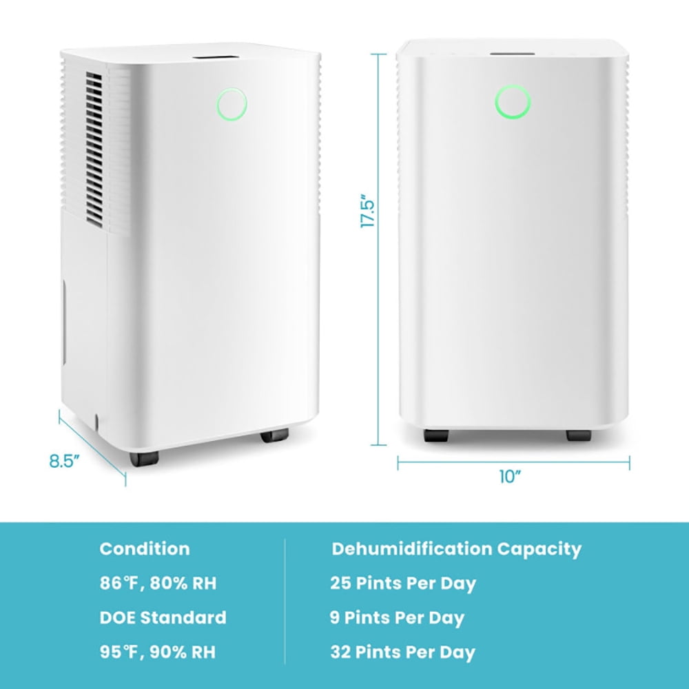 Canddidliike 1750 Sq. Ft 32 Pints Dehumidifier with Auto Defrost and 24H Timer Drain Hose-White, Dehumidifier for Large Room and Basements