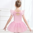 thumbnail image 2 of Toddler & Little Girls' Ballet Leotard Dress - Ruffle Sleeves, Shiny Tutu Skirt - Ballerina Stage Outfit, 2 of 6