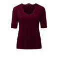 thumbnail image 4 of Yufatyle Blouses for Women Dressy Casual Summer Hot Mom's Gift Summer Blouses for Women 2024 V-Neck T-shirt Loose Comfortable Female Blouses Red, 4 of 6