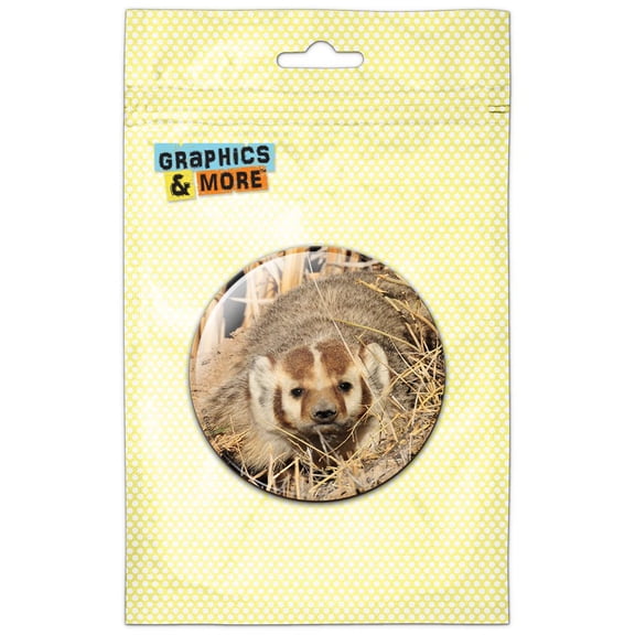 Badger in Brush Pinback Button Pin Badge