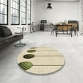 thumbnail image 3 of Ahgly Company Indoor Round Patterned Moccasin Beige Area Rugs, 4' Round, 3 of 6