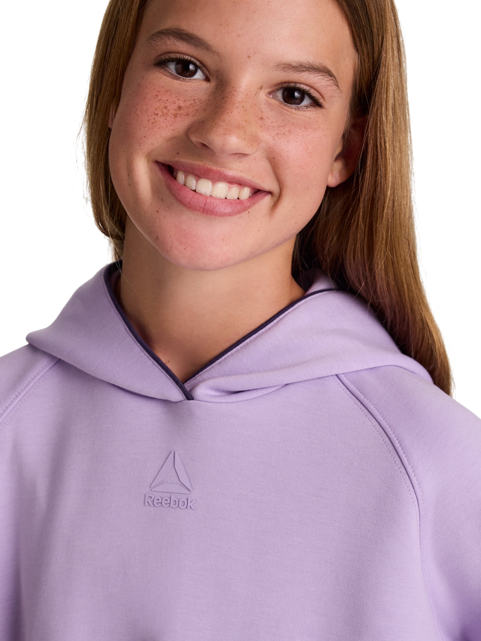 Reebok Girl’s Athletic Momentum Tech Fleece Pullover Hoodie, Sizes 4-18