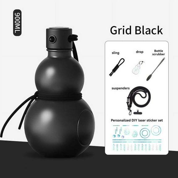 Chinese Retro-Inspired Gourd Bottle 900ML Gourd Water Bottle Gourd Sports Water Bottle Large Capacity Water Bottle,E