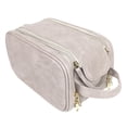 thumbnail image 4 of Bolsa de maquillaje con bolsillos de malla con cremallera Yuyangstore cosméticos de cuero PU blanco Bolsas de aseo, 4 of 8