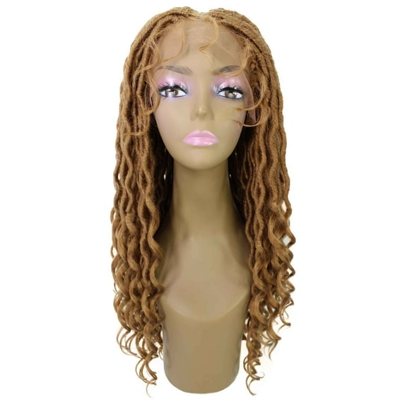 LUXLUXE Andrea15 Inch Long 4X4 Hand Tied Lace Braid Braided Wig, Beauty Heat Resistant Fiber,