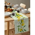 thumbnail image 5 of Table Runner Dresser Scarves 70 Inch Long, Farm Fruit Lemon and Flowers Linen Dining Table Runners Green and White Plaid Grid Tabletop Scarf for Wedding Holiday Party Kitchen, 5 of 7