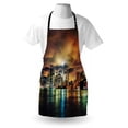 thumbnail image 3 of City Apron Fantasy Dramatic Sky in New York at Nighttime Stormy Sunset Vibrant Water Reflections, Unisex Kitchen Bib Apron with Adjustable Neck for Cooking Baking Gardening, Multicolor, by Ambesonne, 3 of 3