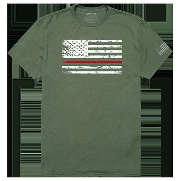 Thin Red Line Tactical Graphic T-shirt, Olive - Large
