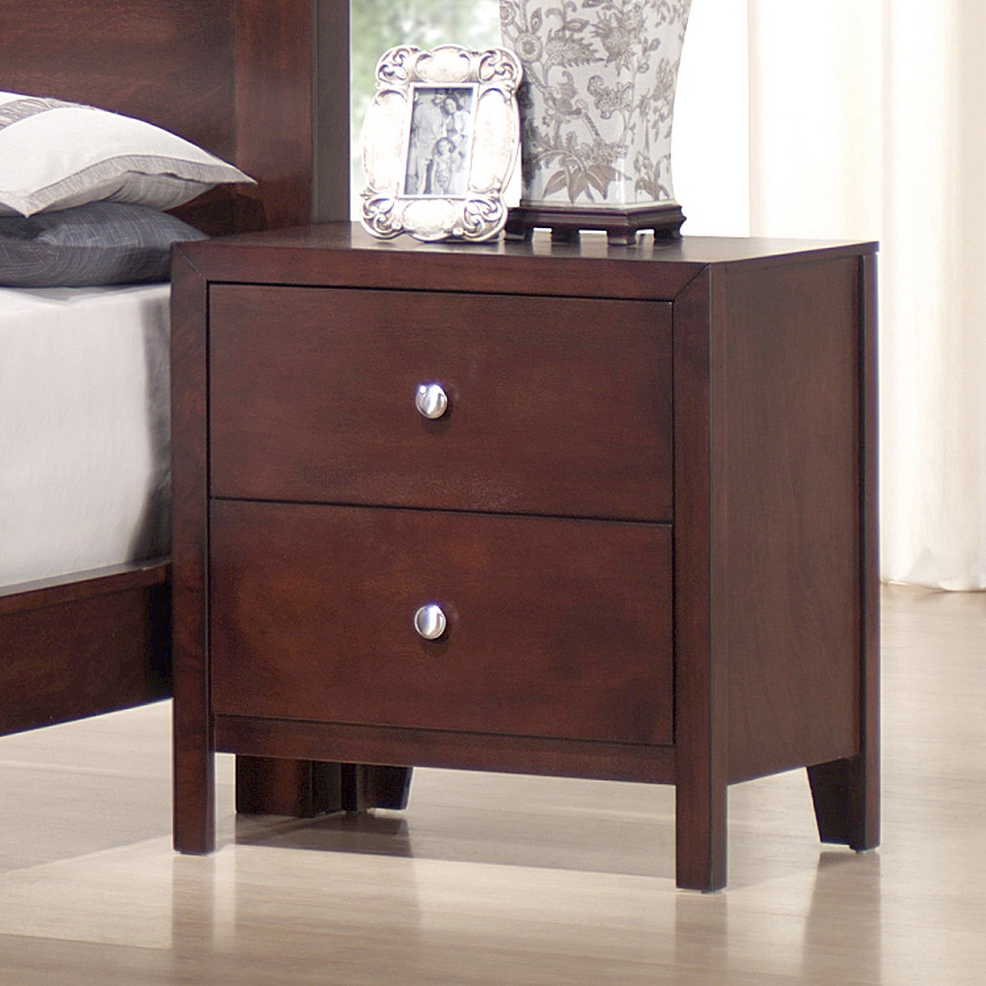 Montana Drawer Wood Modern Nightstand Mahogany Walmartcom - montana drawer wood modern nightstand mahogany walmartcom -