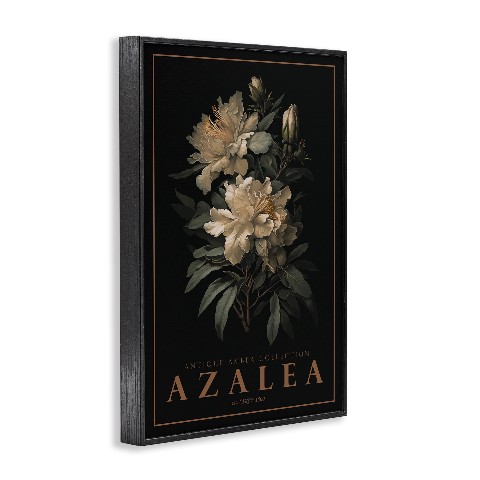 Stupell Industries Antique Azalea Light Black Framed Giclee Art, design by Chris Giampietro