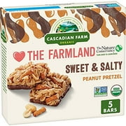 Cascadian Farm Organic Sweet And Salty Peanut Pretzel Chewy Granola Bars, 6.2 Oz, 5 Ct