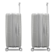 American Tourister Color Waves Carry On Expandable Luggage Suitcase with Spinner Wheels, Silver