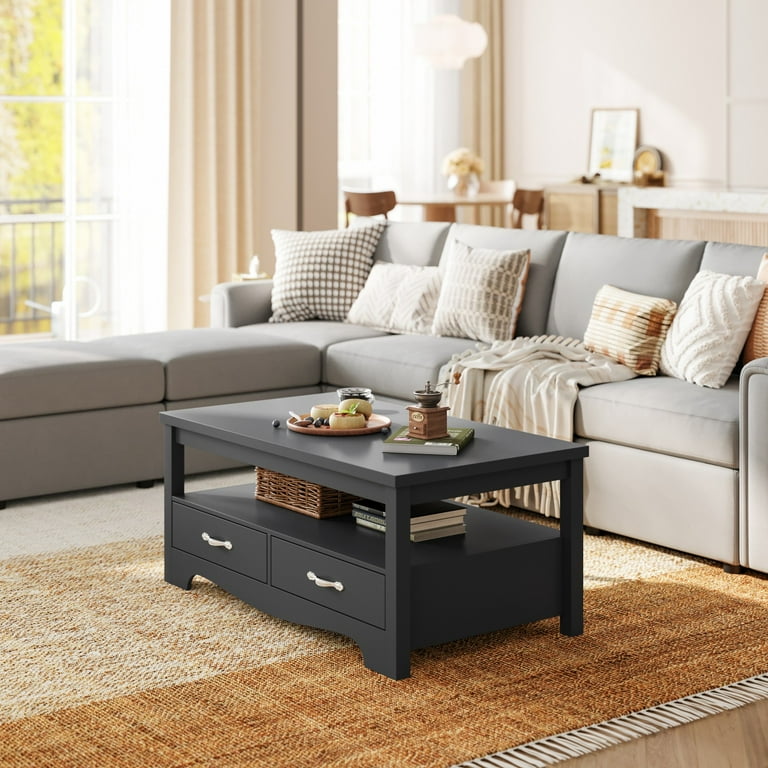 LINSY HOME Rectangular Farmhouse Wood Coffee Table for LINSY HOME Rectangular Farmhouse Wood Coffee Table for