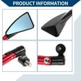 thumbnail image 6 of Unique Bargains Motorcycle Rear View Mirrors Side Rearview Mirror Adjustable Aluminum Alloy 1 Set Black Red M8/M10 Triangle Shape, 6 of 7