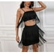 thumbnail image 1 of Tobinoone Tassel Summer Dresses Female Halter Backless Casual Club Mini Dress Sexy Fringe Bandage Bodycon Party Dress VestidosM Gao Jinjia LED, 1 of 2