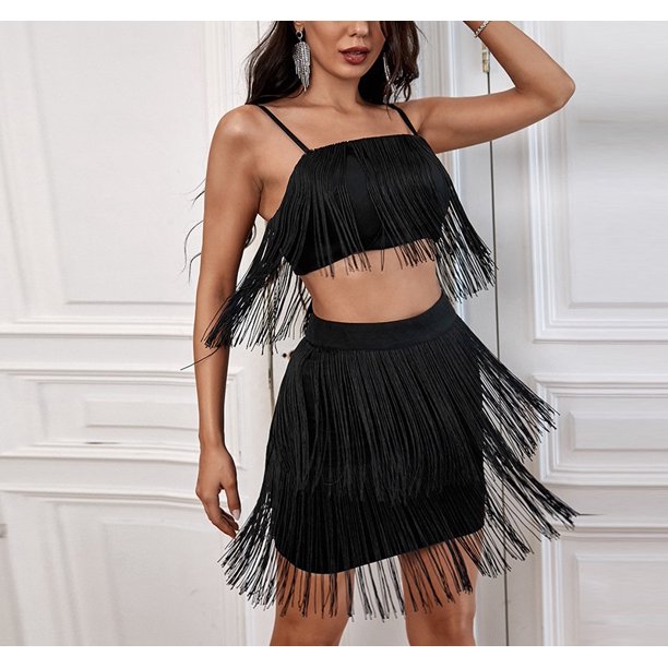 Tobinoone Tassel Summer Dresses Female Halter Backless Casual Club Mini Dress Sexy Fringe Bandage Bodycon Party Dress VestidosM Gao Jinjia LED