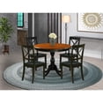 thumbnail image 2 of East West Furniture AMBO5-BCH-W 5-Piece Round Table Set Contains a Dinner Table and 4 Dining Room Chairs with X-Back - Black Finish, 2 of 2