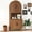 Walnut, variant on Oubayajia 75.8" Tall Arched Kitchen Pantry Storage Cabinets with Fluted Doors and Adjustable Shelves, Freestanding Cupboard for Kitchen, Dining Room and Living Room, Walnut