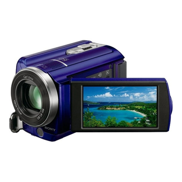 Sony Handycam - - 680 KP - optical zoom - Carl Zeiss - HDD 80 GB - flash card - blue - Walmart.com
