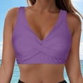 thumbnail image 2 of HCNTES Women's Solid Triangle Bikini Top Sexy Halter String Micro Bathing Suits Tops(XXL,a72-purple), 2 of 9