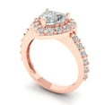 thumbnail image 2 of 2.03 ct Heart Cut White Sapphire with Simulated Diamond Halo Accents 14K Rose Gold Womens Engagement Ring, 2 of 6
