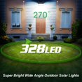 thumbnail image 2 of 158 luces solares LED para exteriores【Paneles solares de 3000LM-2400mAh】Luces solares con sensor de movimiento Focos inalámbricos para exteriores【Impermeables, a prueba de niebla, nieve y calor】 JAMW Sencillez, 2 of 5