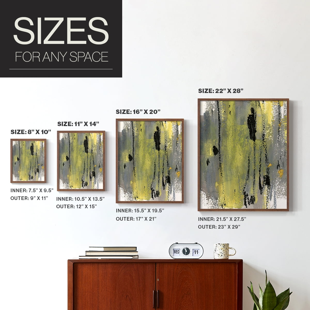 Loft Pastel II Framed Print in Brown Solid Wood Framed Print No Nail Hanging