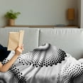 thumbnail image 3 of Abstract Soft Flannel Fleece Throw Blanket, Monochrome Spiral Big Dots Pattern Swirled Modern Design Illustration, Cozy Plush for Indoor and Outdoor Use, 50" x 70", Black White, by Ambesonne, 3 of 5