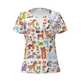 thumbnail image 3 of Naloa Animal Cartoon Style Print T-Shirts Short Sleeve V Neck Tees for Women Fashion Tops Trendy Lightweight Soft Casual Summer Outfits Clothes, 3 of 5